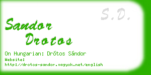 sandor drotos business card