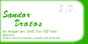 sandor drotos business card